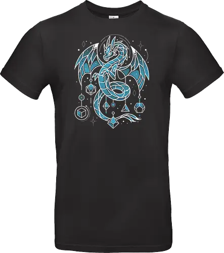Frozen Dice Dragon - blue dragon, frozen, d20, dice, geeky, nerdy, tabletop, rpg, gaming, gamer, fantasy, geometric, dungeon master, dm, roleplay - Standard T-Shirt