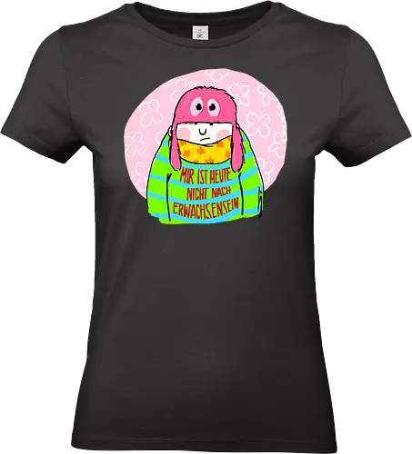 Mir ist heute nicht nach Erwachsensein - Ringelpullisprüche, Ringeldinger, streifenweise, Spruch, Weisheit, Motivation, Ringelpulli, SprücheShirt, Cartoon Illustration, Statement, Handgezeichnet, Humor, Selbstironie, Streifenpulli, Spruchshirt, deutsch - Standard T-Shirt (Frauen)