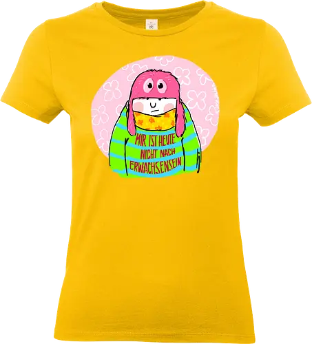 Mir ist heute nicht nach Erwachsensein - Ringelpullisprüche, Ringeldinger, streifenweise, Spruch, Weisheit, Motivation, Ringelpulli, SprücheShirt, Cartoon Illustration, Statement, Handgezeichnet, Humor, Selbstironie, Streifenpulli, Spruchshirt, deutsch - Standard T-Shirt (Frauen)