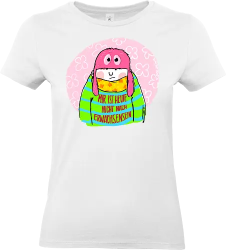 Mir ist heute nicht nach Erwachsensein - Ringelpullisprüche, Ringeldinger, streifenweise, Spruch, Weisheit, Motivation, Ringelpulli, SprücheShirt, Cartoon Illustration, Statement, Handgezeichnet, Humor, Selbstironie, Streifenpulli, Spruchshirt, deutsch - Standard T-Shirt (Frauen)