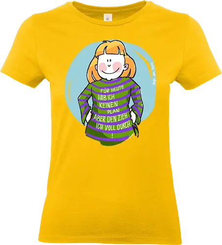 Für heute habe ich keinen Plan... - Ringelpullisprüche, Ringeldinger, streifenweise, Spruch, Weisheit, Motivation, Ringelpulli, SprücheShirt, Cartoon Illustration, Statement, Handgezeichnet, Humor, Selbstironie, Streifenpulli, Spruchshirt, deutsch - Standard T-Shirt (Frauen)