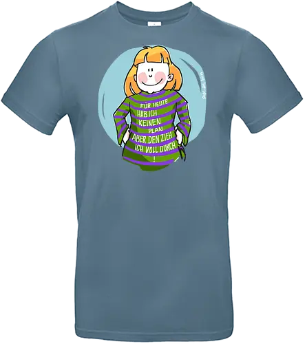 Für heute habe ich keinen Plan... - Ringelpullisprüche, Ringeldinger, streifenweise, Spruch, Weisheit, Motivation, Ringelpulli, SprücheShirt, Cartoon Illustration, Statement, Handgezeichnet, Humor, Selbstironie, Streifenpulli, Spruchshirt, deutsch - Standard T-Shirt