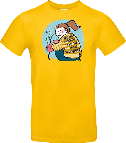 Gartenarbeit im Frühling.. - Ringelpullisprüche, Ringeldinger, streifenweise, Spruch, Weisheit, Motivation, Ringelpulli, SprücheShirt, Cartoon Illustration, Statement, Handgezeichnet, Humor, Selbstironie, Streifenpulli, Spruchshirt, deutsch - Standard T-Shirt