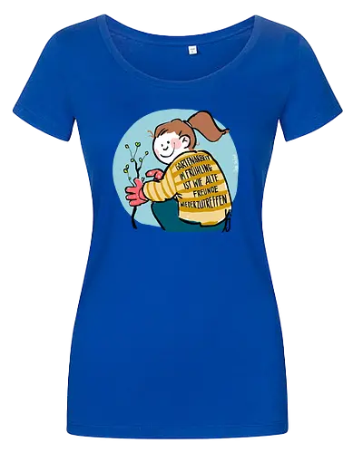 Gartenarbeit im Frühling.. - Ringelpullisprüche, Ringeldinger, streifenweise, Spruch, Weisheit, Motivation, Ringelpulli, SprücheShirt, Cartoon Illustration, Statement, Handgezeichnet, Humor, Selbstironie, Streifenpulli, Spruchshirt, deutsch - Damen T-Shirt