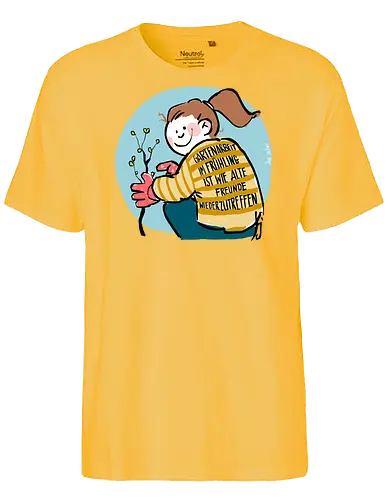 Gartenarbeit im Frühling.. - Ringelpullisprüche, Ringeldinger, streifenweise, Spruch, Weisheit, Motivation, Ringelpulli, SprücheShirt, Cartoon Illustration, Statement, Handgezeichnet, Humor, Selbstironie, Streifenpulli, Spruchshirt, deutsch - Fairtrade T-Shirt