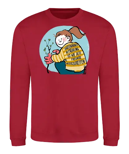 Gartenarbeit im Frühling.. - Ringelpullisprüche, Ringeldinger, streifenweise, Spruch, Weisheit, Motivation, Ringelpulli, SprücheShirt, Cartoon Illustration, Statement, Handgezeichnet, Humor, Selbstironie, Streifenpulli, Spruchshirt, deutsch - Sweatshirt