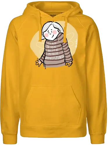 Ich bin in der Blüte.. - Ringelpullisprüche, Ringeldinger, streifenweise, Spruch, Weisheit, Motivation, Ringelpulli, SprücheShirt, Cartoon Illustration, Statement, Handgezeichnet, Humor, Selbstironie, Streifenpulli, Spruchshirt, deutsch - Fairtrade Hoodie