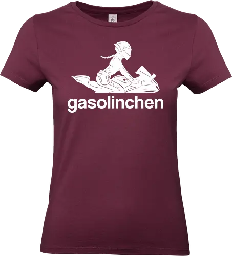 Gasolinchen print weiß - logo, motorrad, bikergirl, creator - Standard T-Shirt (Frauen)