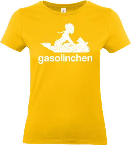 Gasolinchen print weiß - logo, motorrad, bikergirl, creator - Standard T-Shirt (Frauen)