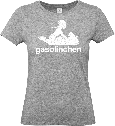 Gasolinchen print weiß - logo, motorrad, bikergirl, creator - Standard T-Shirt (Frauen)
