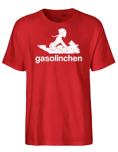 Gasolinchen print weiß - logo, motorrad, bikergirl, creator - Fairtrade T-Shirt