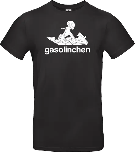 Gasolinchen print weiß - logo, motorrad, bikergirl, creator