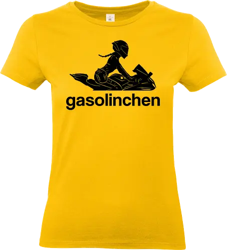 Gasolinchen Print black - logo, gasolinchen, motorrad, bikergirl, creator - Standard T-Shirt (Frauen)
