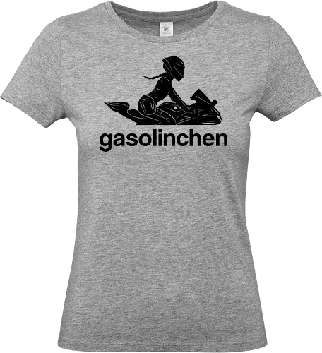Gasolinchen Print black - logo, gasolinchen, motorrad, bikergirl, creator - Standard T-Shirt (Frauen)