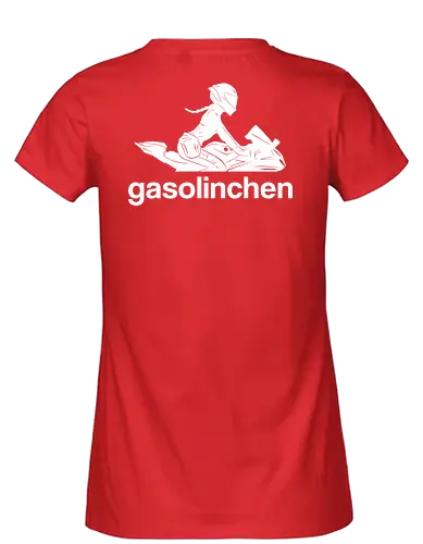 Gasolinchen Back Logo - motorrad, creator, logo - Fairtrade Girl Shirt