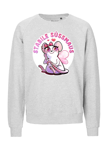 Stabile Süßmaus - süßmaus, maus, stabil, Fee, niedlich, comic, cute - Fairtrade Sweatshirt