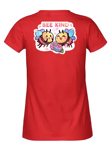 Bee Kind - cute, niedlich, biene, bee, bee kind, comic, blumen, flowers - Fairtrade Girl Shirt