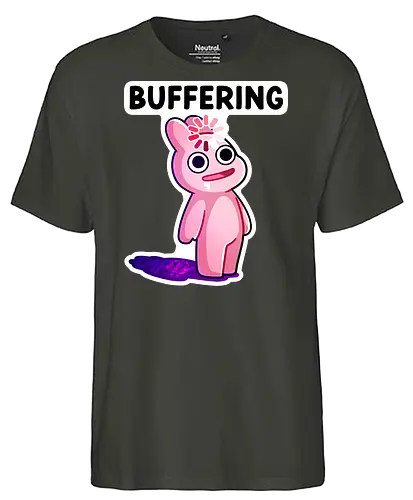 Buffering - Buffering, Bunnie, Hase, comic, Lustig, afk, lag, rosa - Fairtrade T-Shirt