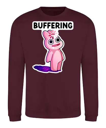 Buffering - Buffering, Bunnie, Hase, comic, Lustig, afk, lag, rosa - Sweatshirt