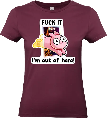 Fuck it, i'm out of here - exit, bunnie, hase, lustig, meme, comic, leave - Standard T-Shirt (Frauen)