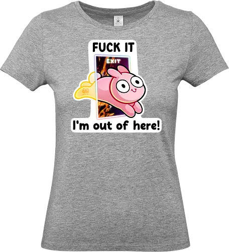 Fuck it, i'm out of here - exit, bunnie, hase, lustig, meme, comic, leave - Standard T-Shirt (Frauen)