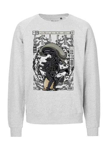 Alien – Xenomorph Terror - alien movie, xenomorph, sci fi horror, space creature, horror film, extraterrestrial, funko style, chibi alien, pop figure style, stylized monster, collectible design, sci fi aesthetic, dark creature, space horror, creepy cute - Fairtrade Sweatshirt