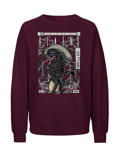 Alien – Xenomorph Terror - alien movie, xenomorph, sci fi horror, space creature, horror film, extraterrestrial, funko style, chibi alien, pop figure style, stylized monster, collectible design, sci fi aesthetic, dark creature, space horror, creepy cute - Fairtrade Sweatshirt