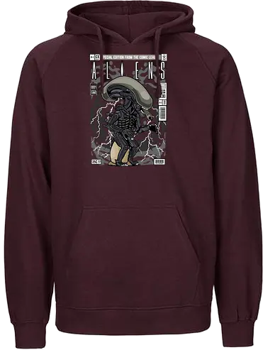 Alien – Xenomorph Terror - alien movie, xenomorph, sci fi horror, space creature, horror film, extraterrestrial, funko style, chibi alien, pop figure style, stylized monster, collectible design, sci fi aesthetic, dark creature, space horror, creepy cute - Fairtrade Hoodie