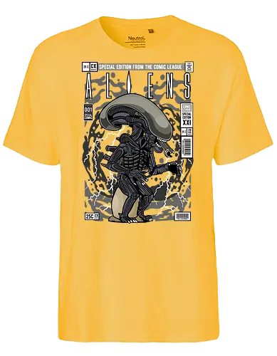 Alien – Xenomorph Terror - alien movie, xenomorph, sci fi horror, space creature, horror film, extraterrestrial, funko style, chibi alien, pop figure style, stylized monster, collectible design, sci fi aesthetic, dark creature, space horror, creepy cute - Fairtrade T-Shirt