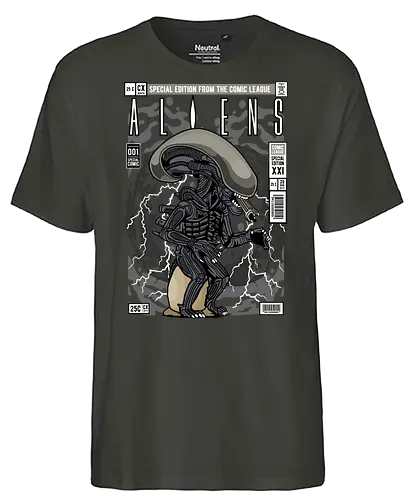 Alien – Xenomorph Terror - alien movie, xenomorph, sci fi horror, space creature, horror film, extraterrestrial, funko style, chibi alien, pop figure style, stylized monster, collectible design, sci fi aesthetic, dark creature, space horror, creepy cute - Fairtrade T-Shirt