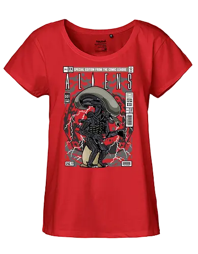 Alien – Xenomorph Terror - alien movie, xenomorph, sci fi horror, space creature, horror film, extraterrestrial, funko style, chibi alien, pop figure style, stylized monster, collectible design, sci fi aesthetic, dark creature, space horror, creepy cute - Fairtrade Girl Shirt