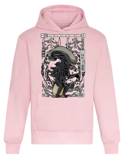 Alien – Xenomorph Terror - alien movie, xenomorph, sci fi horror, space creature, horror film, extraterrestrial, funko style, chibi alien, pop figure style, stylized monster, collectible design, sci fi aesthetic, dark creature, space horror, creepy cute - Heavyweight Hoodie