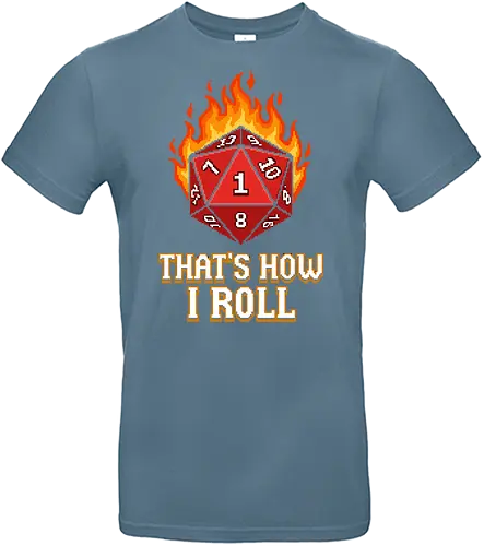 That's How I Roll - Critical Fail Pixel - d20, critical fail, tabletop gaming, natural 1, rpg humor, pixel art, 8-bit, gamer gift, dungeon master, fantasy gaming, nerd culture, dice lover, gaming pun, geeky shirt, retro gaming, flaming dice, unlucky, tabletop rpg, board game night, gaming meme, polyhedral dice - Standard T-Shirt