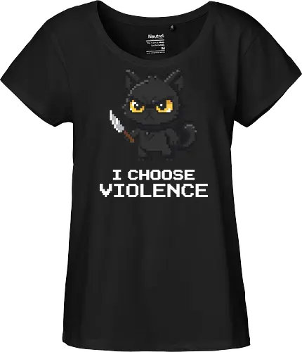 Mad Black Cat with Knife - Retro Pixel Art Horror Kitty