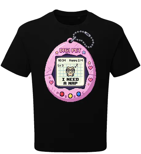I Need A Nap Retro Virtual Pet Pixel Art Mood Tee