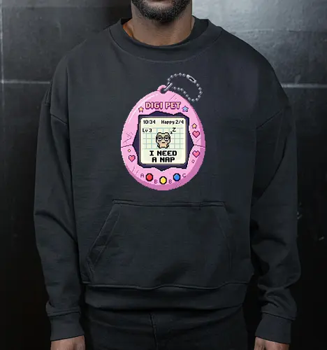 I Need A Nap Retro Virtual Pet Pixel Art Mood Tee