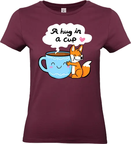 A hug in a cup - Tee, Kaffee, Kakao, Hug, Fuchs - Standard T-Shirt (Frauen)