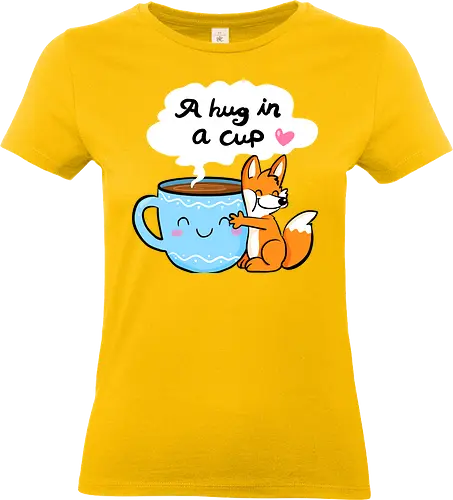 A hug in a cup - Tee, Kaffee, Kakao, Hug, Fuchs - Standard T-Shirt (Frauen)