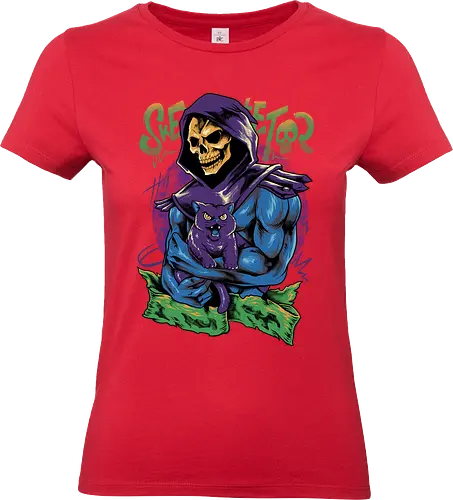 skull love cat  - master, skeletor, skeleton, skull, vintage, classic, cat, kitty, cat lover, pet, animal, movie, cartoon, 80s, 90s, popart - Standard T-Shirt (Frauen)