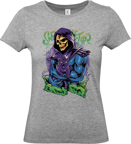 skull love cat  - master, skeletor, skeleton, skull, vintage, classic, cat, kitty, cat lover, pet, animal, movie, cartoon, 80s, 90s, popart - Standard T-Shirt (Frauen)