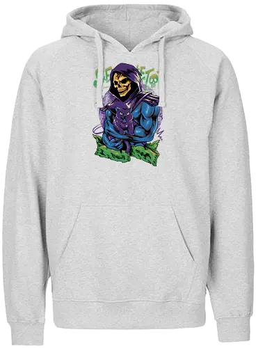 skull love cat  - master, skeletor, skeleton, skull, vintage, classic, cat, kitty, cat lover, pet, animal, movie, cartoon, 80s, 90s, popart - Fairtrade Hoodie
