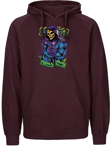skull love cat  - master, skeletor, skeleton, skull, vintage, classic, cat, kitty, cat lover, pet, animal, movie, cartoon, 80s, 90s, popart - Fairtrade Hoodie