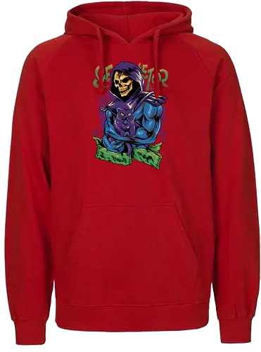 skull love cat  - master, skeletor, skeleton, skull, vintage, classic, cat, kitty, cat lover, pet, animal, movie, cartoon, 80s, 90s, popart - Fairtrade Hoodie