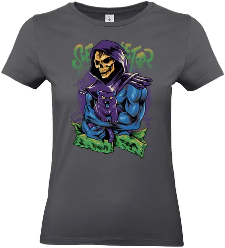 skull love cat  - master, skeletor, skeleton, skull, vintage, classic, cat, kitty, cat lover, pet, animal, movie, cartoon, 80s, 90s, popart - Standard T-Shirt (Frauen)