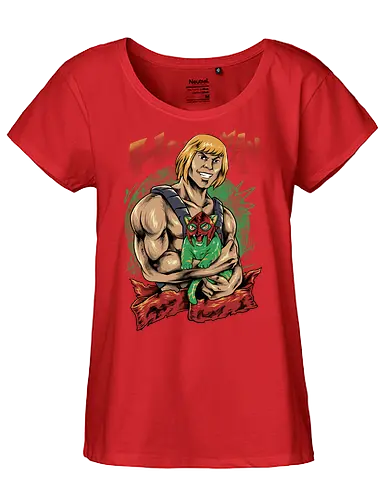 men love cat  - master, heman, skeleton, skull, vintage, classic, cat, kitty, cat lover, pet, animal, movie, cartoon, 80s, 90s, popart - Fairtrade Girl Shirt