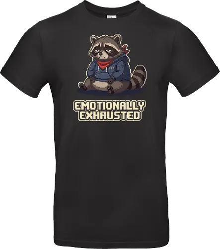 Emotionally Exhausted Raccoon - Retro Pixel Art Trash Panda