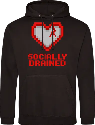 Socially Drained Broken Pixel Heart - Retro Introvert Aesthetic
