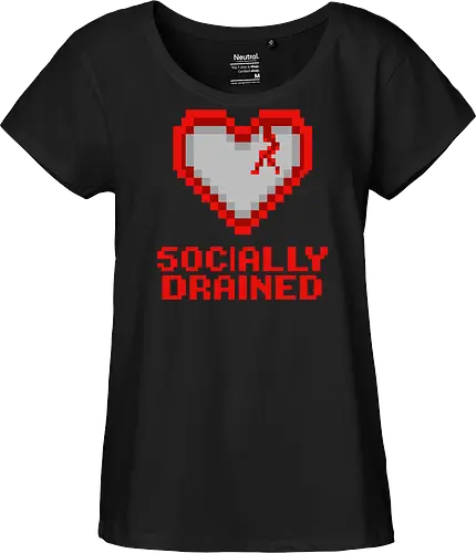 Socially Drained Broken Pixel Heart - Retro Introvert Aesthetic