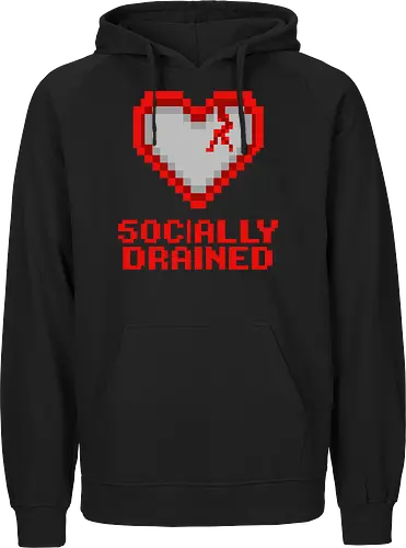 Socially Drained Broken Pixel Heart - Retro Introvert Aesthetic