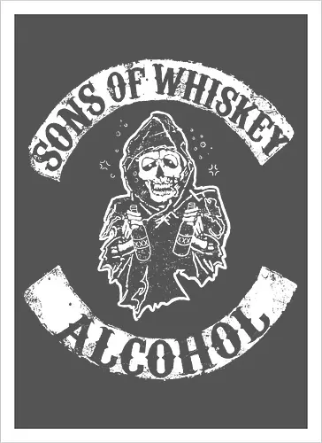 Whiskey-Bruderschaft - Reaper-Totenkopf Vintage Biker-Club-Stil 